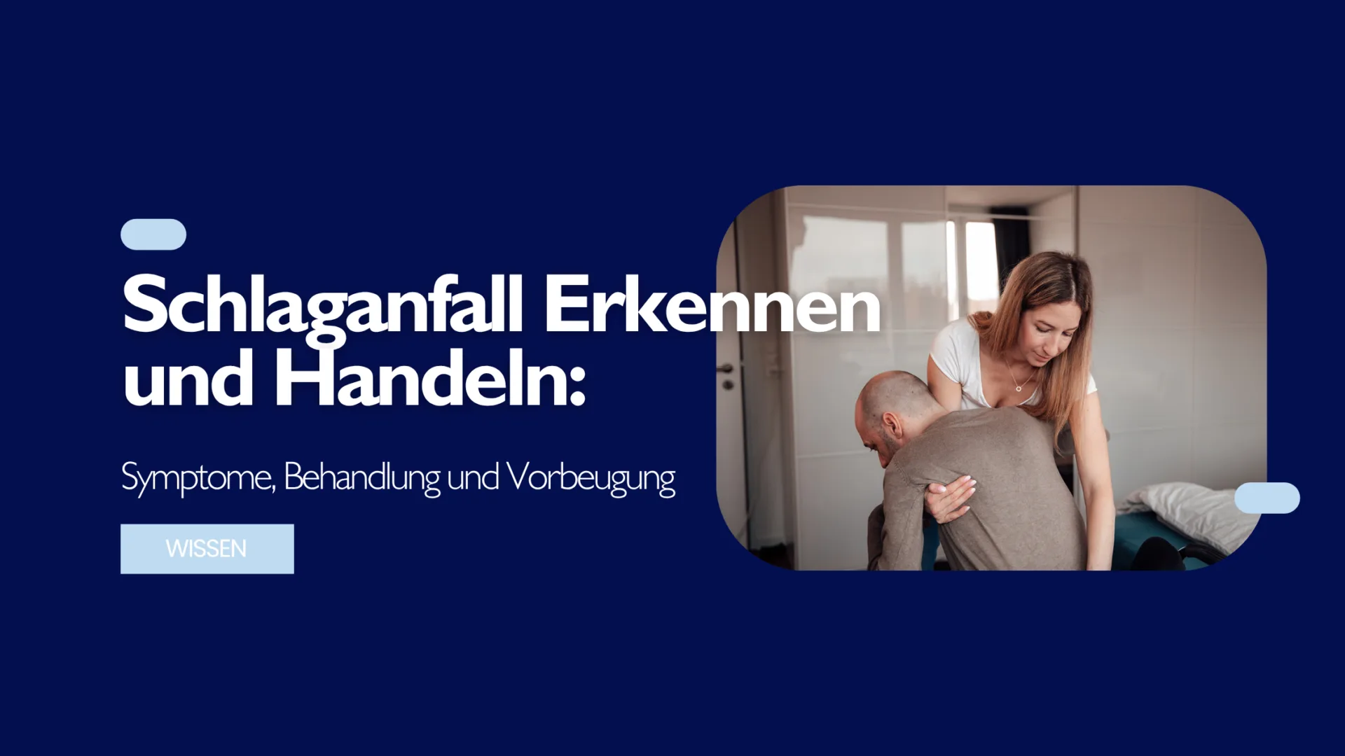 Pflegende Angehörige hilft Schlaganfallpatient beim Aufstehen – Thema Schlaganfall erkennen und handeln